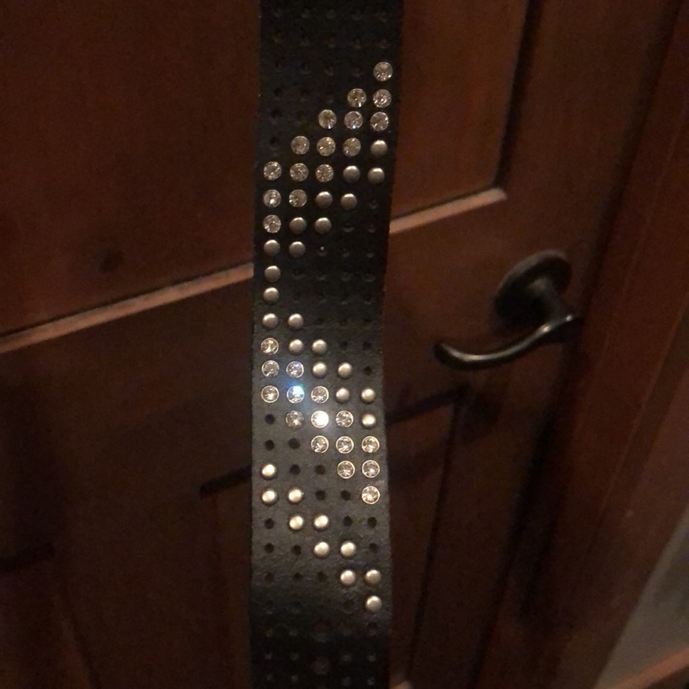 BKE Leather Rhinestone Belt - Picture 2 of 6